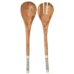 Stripe Salatbesteck 32 Cm, Holz