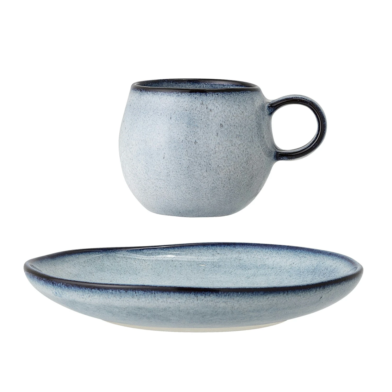 Bloomingville Sandrine Espressotasse Mit Untertasse, Blau 2 Bloomingville Sandrine Espressotasse Mit Untertasse, Blau – Bild 2