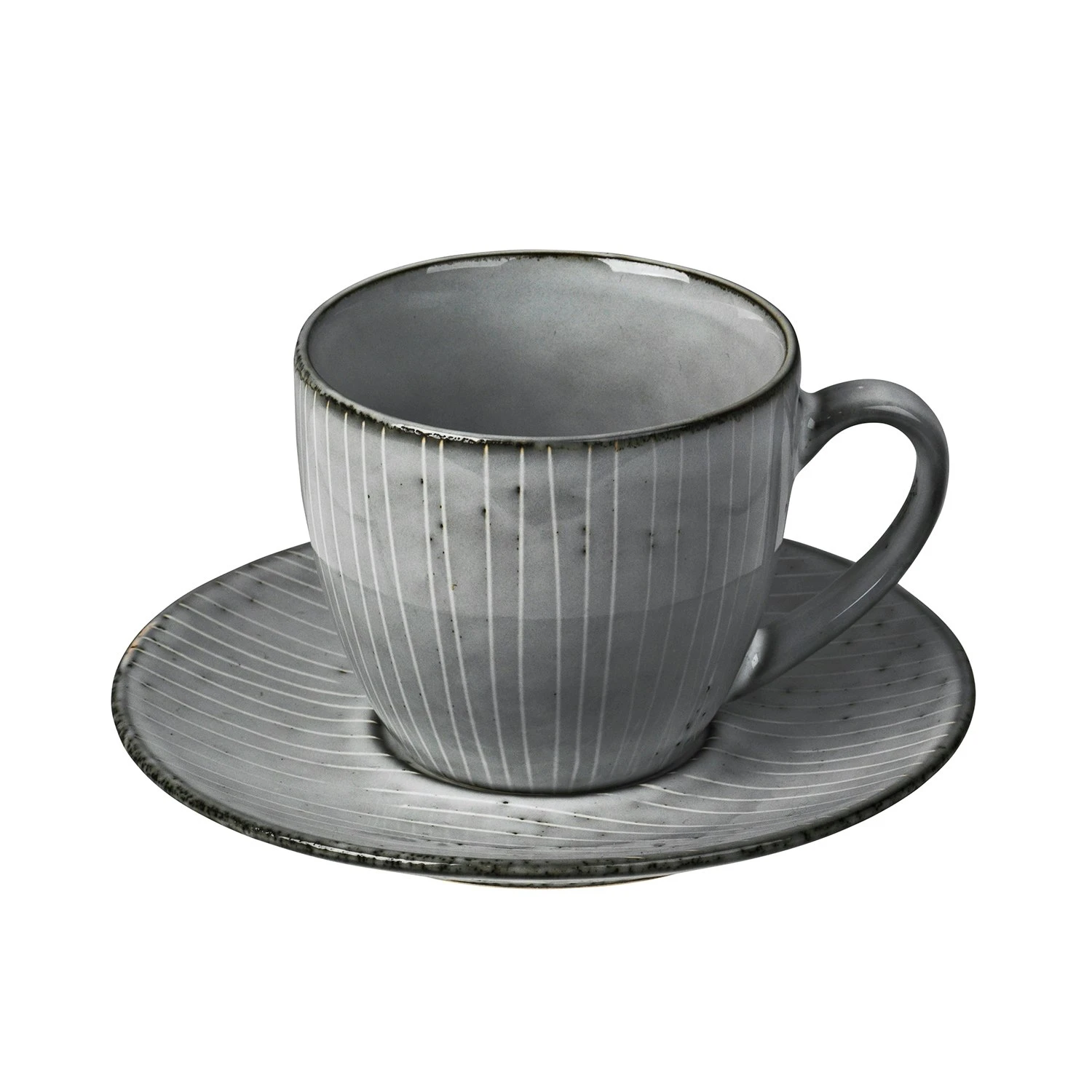Broste Copenhagen Nordic Sea Tasse Mit Untertasse 15cl, Grau 1 Broste Copenhagen Nordic Sea Tasse Mit Untertasse 15cl, Grau