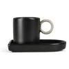 ByOn Niki Espressotasse Mit Untertasse, Schwarz/Beige