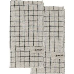 Ernst Servietten 40x40 Cm 2-er Set, Natur / Schwarz
