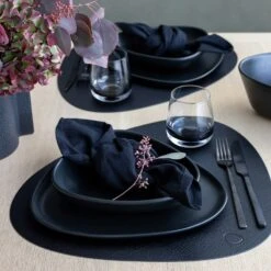 LIND DNA Curve Bull Tischset L, 37x44 Cm/ Schwarz -Günstiges Tafelglanz Geschäft lind dna curve bull tischset l 37x44 cm 4