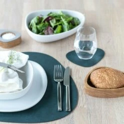 LIND DNA Curve Double Tischset L, Dark Green/Olive Green -Günstiges Tafelglanz Geschäft lind dna curve double tischset l 16