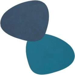 LIND DNA Curve Untersetzer Double 11x13 Cm, Petrol/Midnight Blue