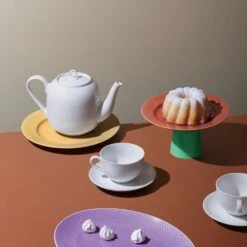 Lyngby Porcelæn Rhombe-Teetasse Blau/Terracotta, 39 Cl -Günstiges Tafelglanz Geschäft lyngby porceln rhombe teetasse wei 39 cl 1