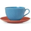 Lyngby Porcelæn Rhombe-Teetasse Blau/Terracotta, 39 Cl