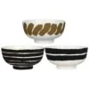 Marimekko Oiva/Hyräily Bowls 30 Cl 3-pack, Dark Sand/White