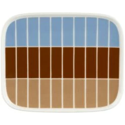 Marimekko Oiva/Tiiliskivi Teller Braun/Hellblau / Weiß