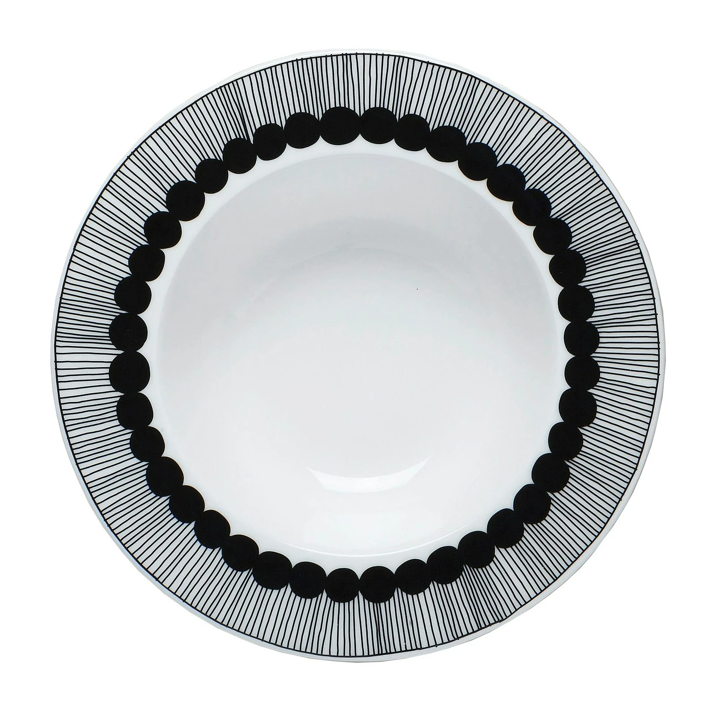 Marimekko Siirtolapuutarha Tiefer Teller, Weiss/Schwarz 2 Marimekko Siirtolapuutarha Tiefer Teller, Weiss/Schwarz – Bild 2