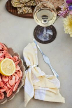 Sagaform Ella Hamam Servietten 4-er Set, Gelb -Günstiges Tafelglanz Geschäft sagaform ella hamam servett 4 pack gul 2