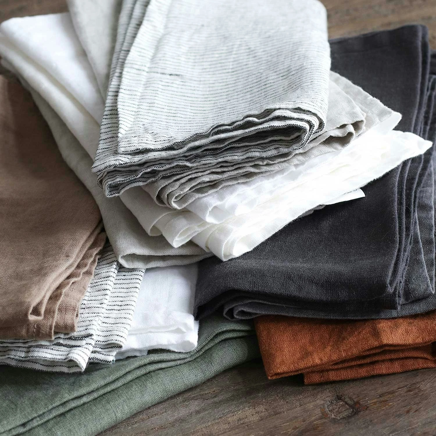 Linen Serviette 45x45 Cm, Chestnut 3 Linen Serviette 45x45 Cm, Chestnut – Bild 3