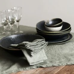 Linen Serviette 45x45 Cm, Khaki -Günstiges Tafelglanz Geschäft tell me more serviette leinen 45x45 cm 23