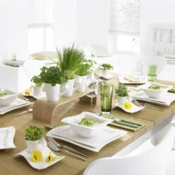 Villeroy & Boch New Wave Caffe Partyplate 20x14 Cm, Weiss -Günstiges Tafelglanz Geschäft villeroy boch new wave caffe party plate klein 17x13 cm 3